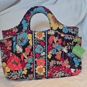 Vera Bradley Floral Tote - Red, Blue, Yellow, Black
